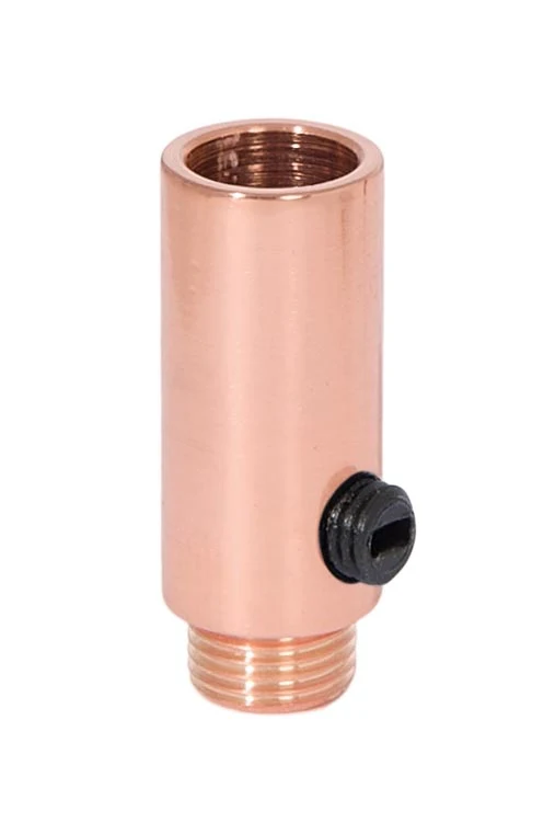 1-5/16 Inch Tall Polished Copper Brass Hollow Transition Cord Grip Bushing w/ Polycarbonite Set Screw, 1/8M (26950C)