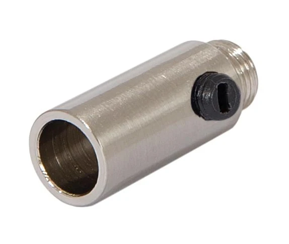 1-5/16 Inch Tall Satin Nickel Finish Brass Hollow Transition Cord Grip Bushing w/ Polycarbonite Set Screw, 1/8M (26950SN) - Image 2