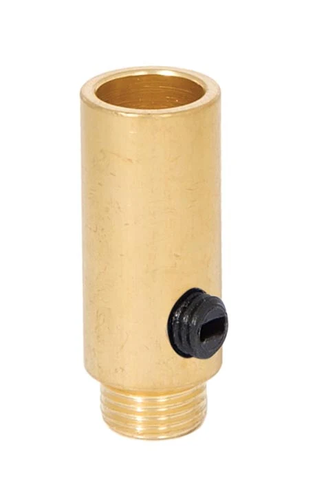 1-5/16 Inch Tall Unfinished Brass Hollow Transition Cord Grip Bushing w/ Polycarbonite Set Screw, 1/8M (26950U)
