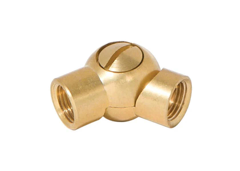 1-5/16" Tall Unfinished Die Cast Brass Swivel with Slotted Screw, 1/8F (20526U)