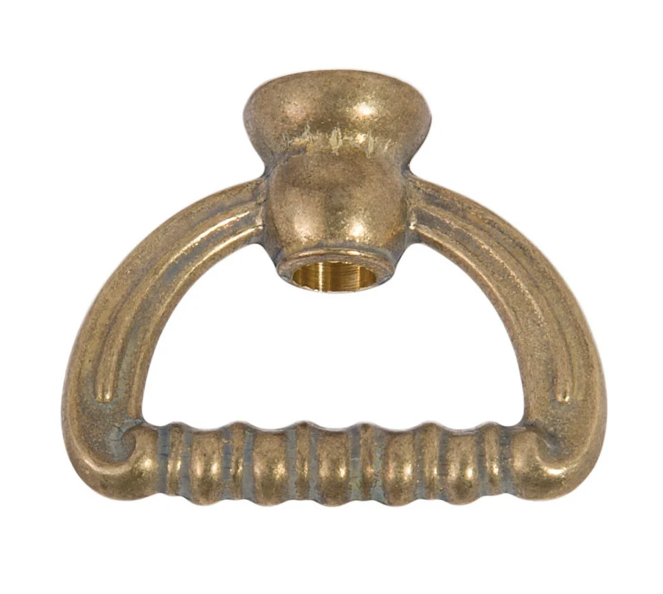 2-1/4" wide x 1-3/4" tall Cast Brass Hang Straight Loop with wire way, tap 1/8F (3/8" diameter), unfinished (21107U)