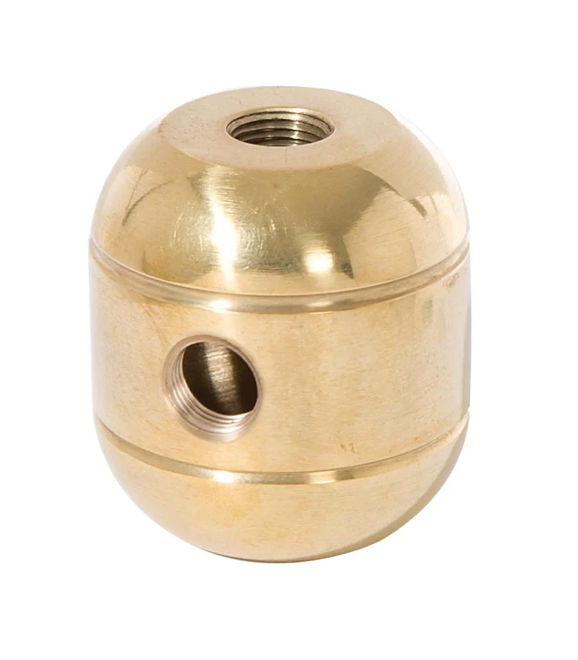 1-5/8 Inch Tall Turned Unfinished Brass Cluster Body, 2-Piece, 1/8F (10449U)