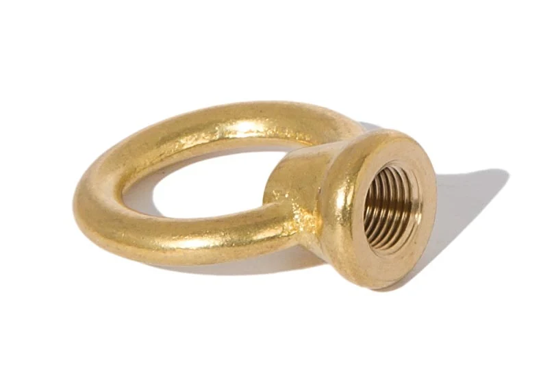 1-5/8" Tall Unfinished Cast Brass Loop, No Wire Way, 1/8F Tap (21195U) - Image 2