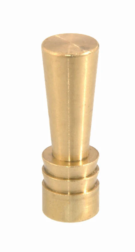 1-7/16" Tall, Deco Finial, 1/4-27F, Unfinished Brass (11085U)