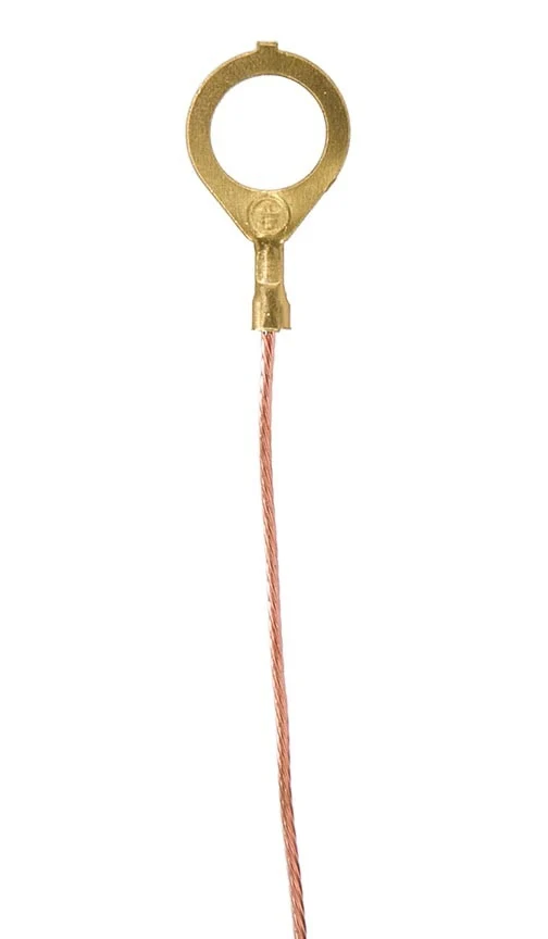 1/8 IP Round Ground Lug, Bare Copper Ground Wire, Choice of 1' or 10' Length (48501A)