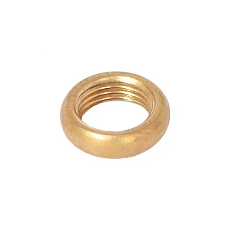 1/8F Beaded Round Locknut/Stop, Unfinished Brass (20721U)