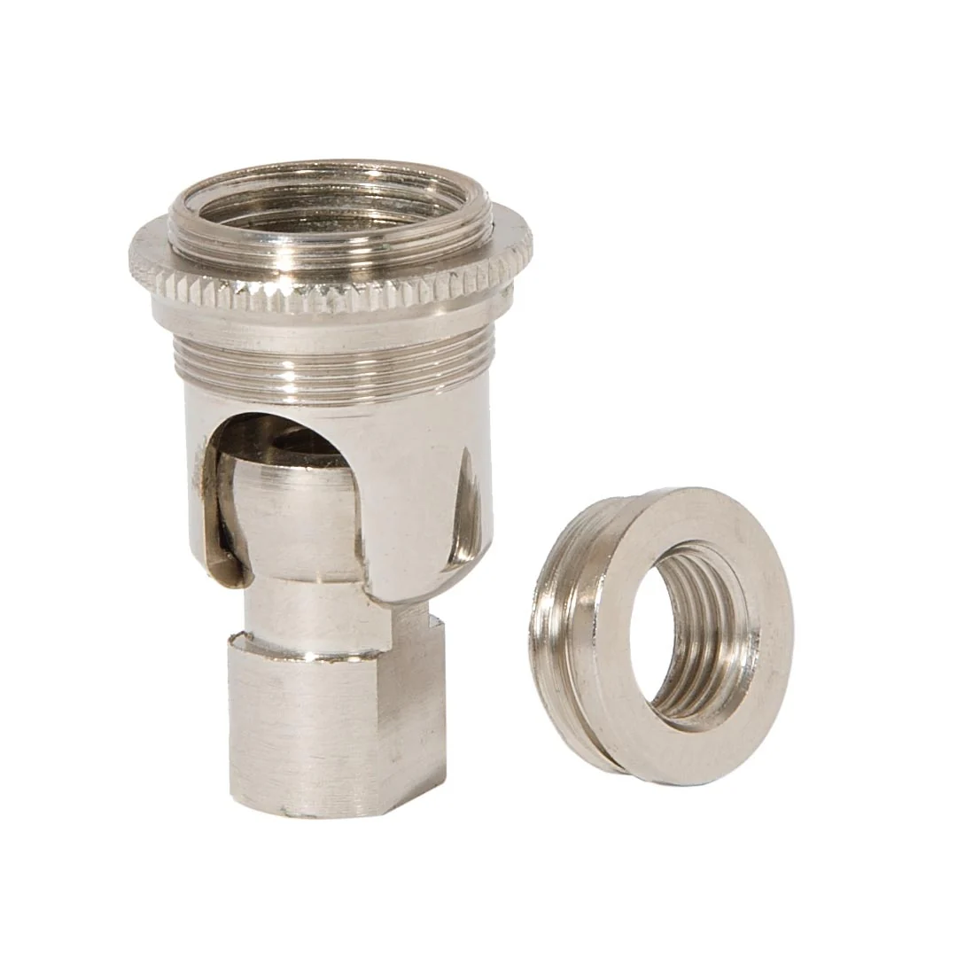 1.91 Inch Tall Long Nickel Plated Finish Hang Straight Brass Swivel, 1/8F X 1/4F (20541N) - Image 2