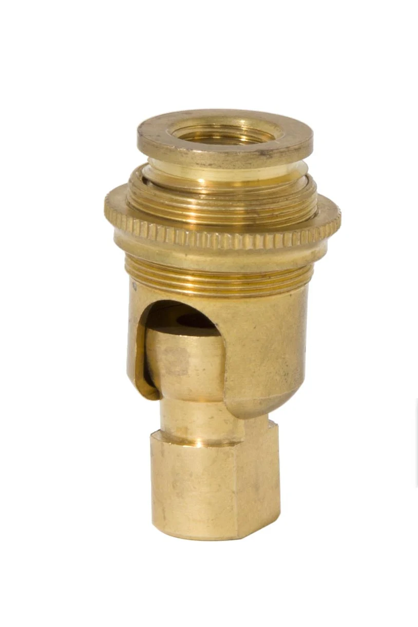 1.91 Inch Tall Unfinished Brass 90 Degree Hang Straight Swivel, 1/8F X 1/4F (20541U)