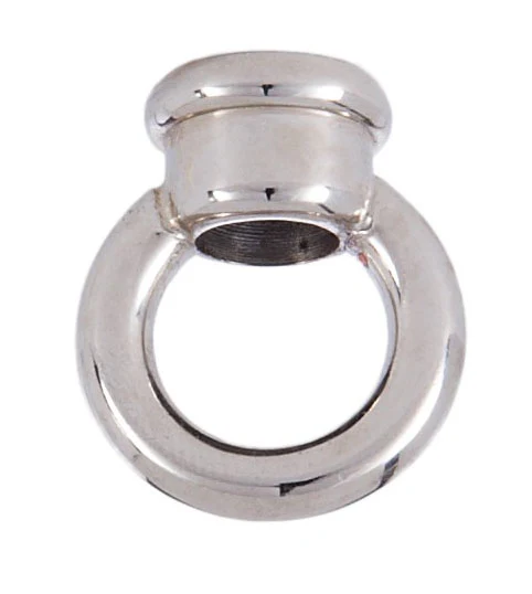 1" Cast Brass Loop with Wire Way, tap 1/8F (3/8" diameter), Polished Nickel Finish (10954N)