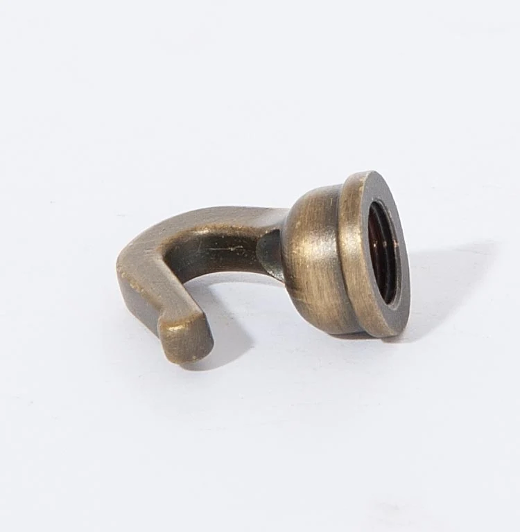 1 Inch Tall Antique Brass Finish Modern Style Cast Brass Hook with Wire Way, 1/8F Tap (10935FA) - Image 2