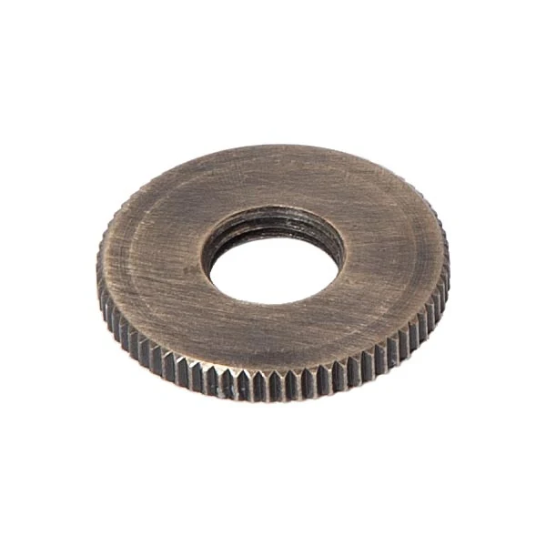 1" Outside Diameter Knurled Brass Locknut, 1/8" Thick,1/8F, Antique Brass (20714A)