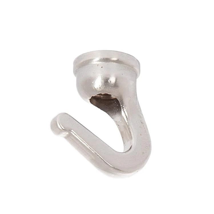 1" Tall Modern Style Cast Brass Hook with Wire Way, 1/8F Tap, Satin Nickel (10935FSN)