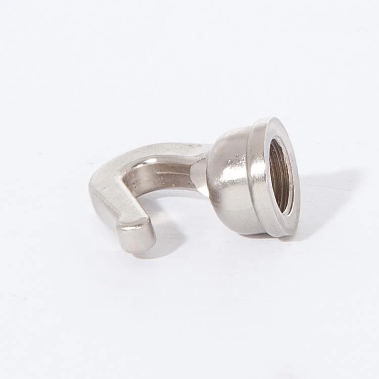 1" Tall Modern Style Cast Brass Hook with Wire Way, 1/8F Tap, Satin Nickel (10935FSN) - Image 2