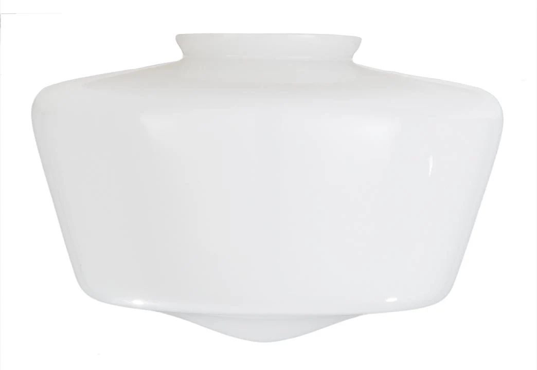 10" Diameter Clear Glass Over Opal Schoolhouse Shade, 4" Fitter (08815i)