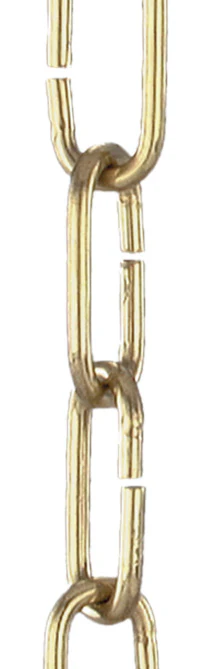 Brass Plated Steel, 10 Gauge Straight-Sided Chain (12993)