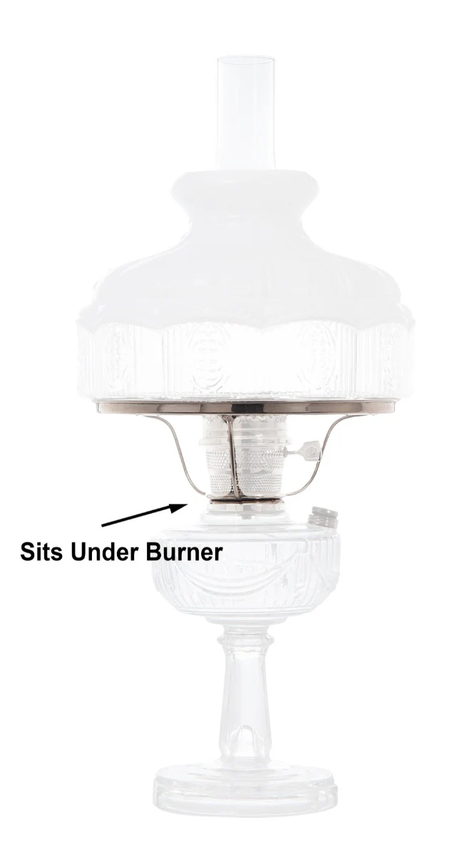 10 inch Nickel Plated Shade Holder designed to fit Aladdin Brand Lamps (10739N) - Image 3