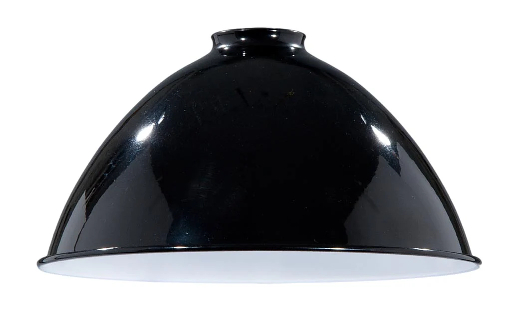 10" Metal Dome Lamp Shade - Black Enamel Finish, 2 1/4" Fitter Size (08352B)