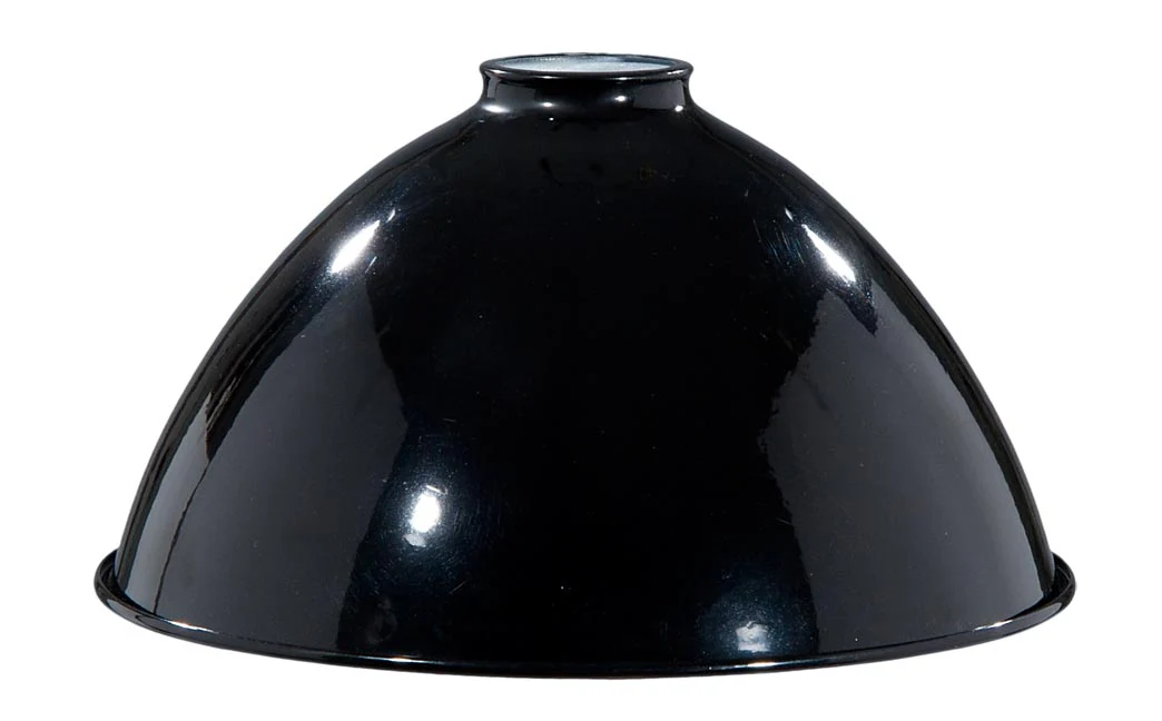 10" Metal Dome Lamp Shade - Black Enamel Finish, 2 1/4" Fitter Size (08352B) - Image 2