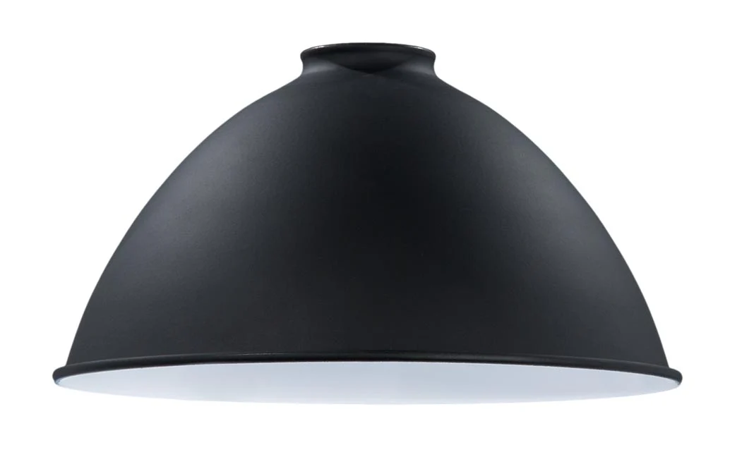 10" Metal Dome Lamp Shade - Satin Black Finish, 2 1/4" Fitter Size (08352BK)