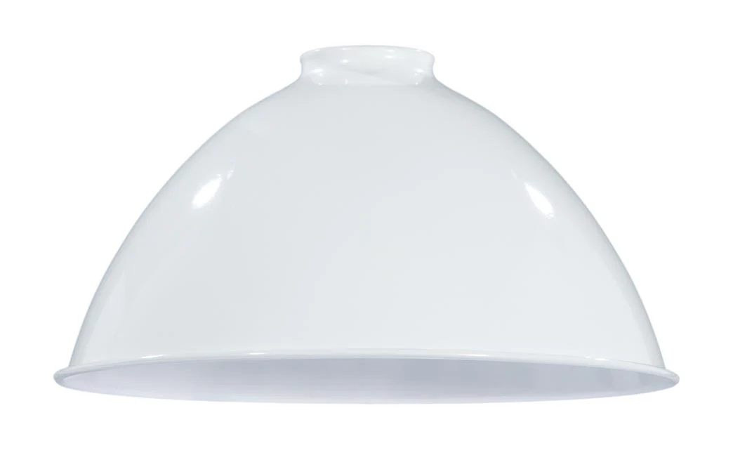10" Metal Dome Lamp Shade - White Enamel Finish, 2 1/4" Fitter Size (08352W)