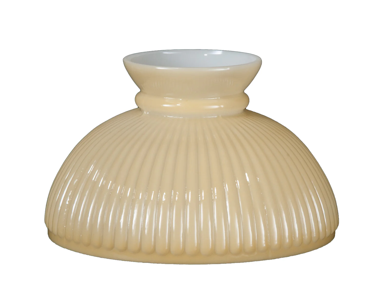 Opal Glass Student Shade, Ribbed Design Nu-Gold Tint, 10 inch fitter (06140)