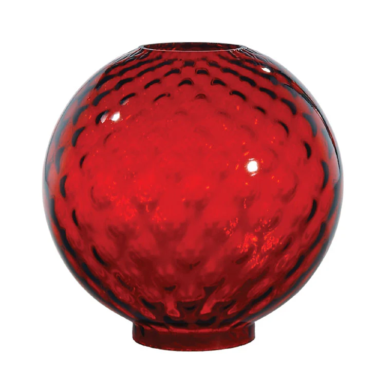 10" Ruby Dot Optic Ball Shade, 4 inch fitter (05075R)