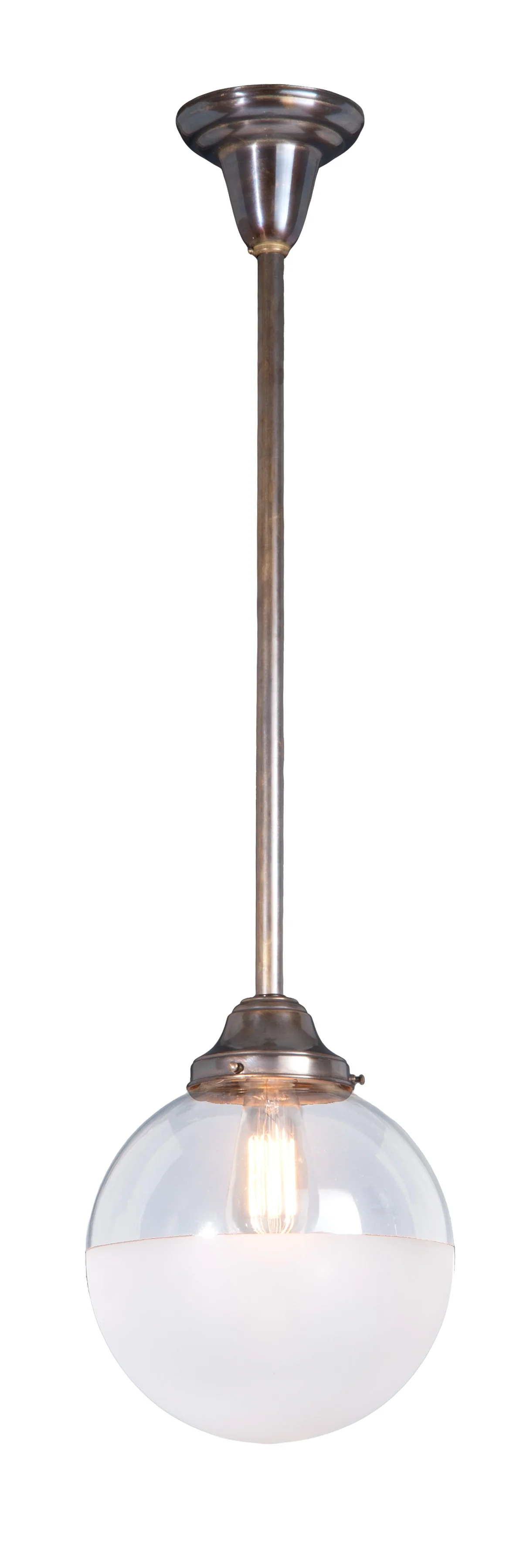 10" Special Half-Frost Industrial Style Pendant Shade, 4 inch lip fitter (08757) - Image 3