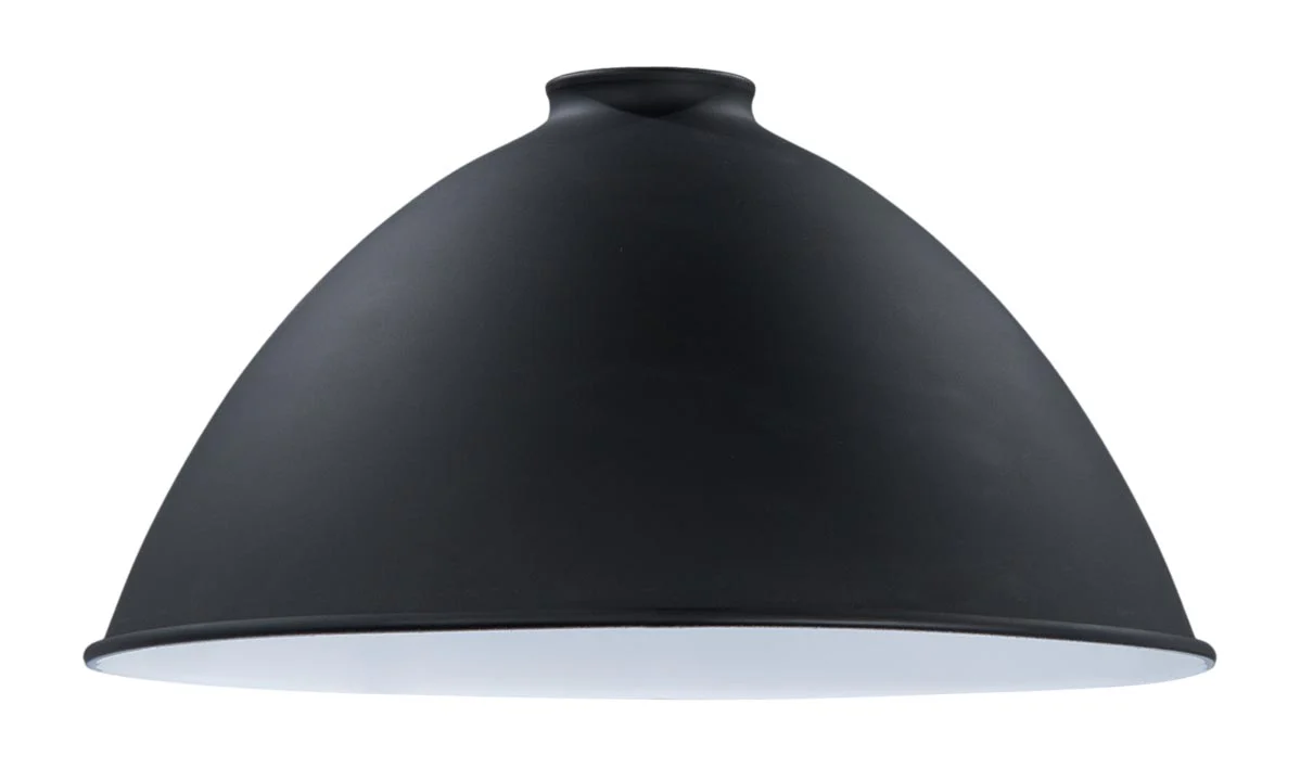 12" Metal Dome Lamp Shade - Satin Black Finish, 2-1/4" Fitter Size (08353BK)
