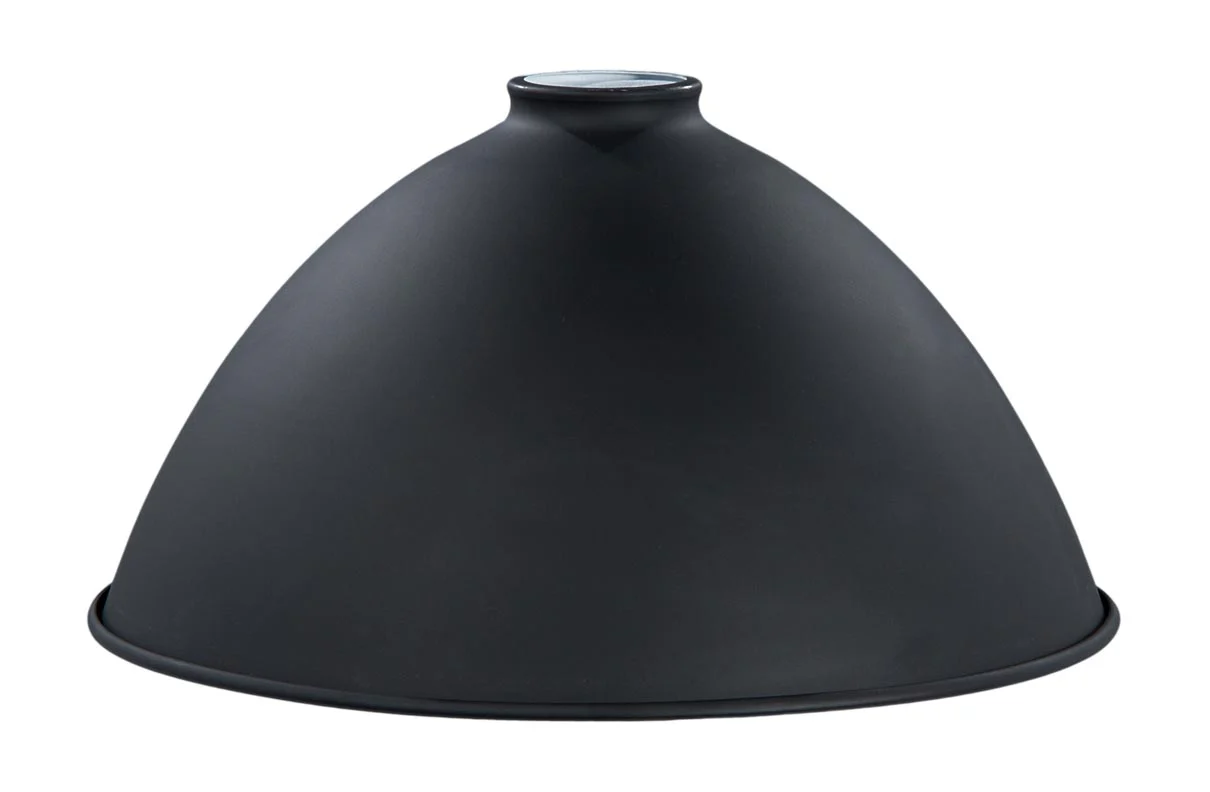 12" Metal Dome Lamp Shade - Satin Black Finish, 2-1/4" Fitter Size (08353BK) - Image 2