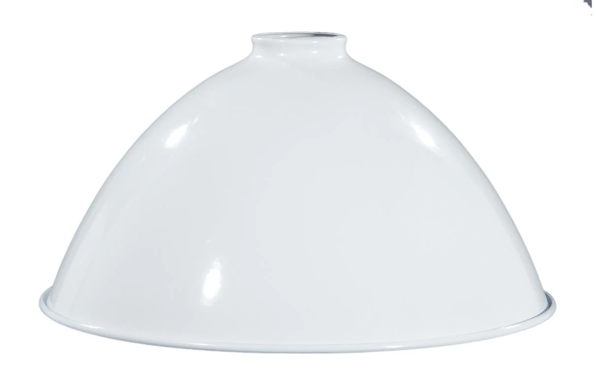 12" Metal Dome Lamp Shade - White Enamel (gloss) Finish, 2 1/4" Fitter Size (08353W) - Image 2