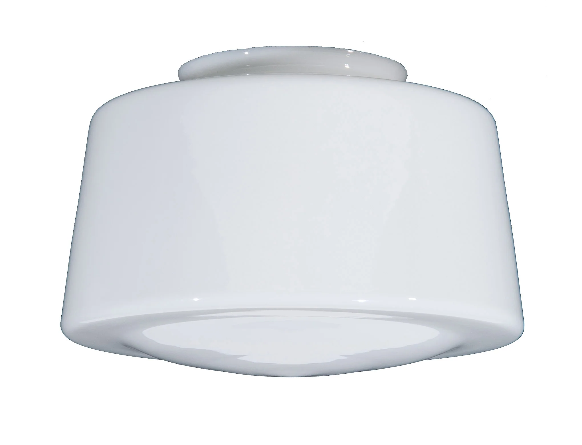 12" Opal Glass Schoolhouse Shade, 6 inch lip fitter (08886)