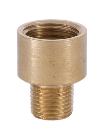 13/16" Tall Brass Straight Nozzle, 1/4F (1/2" diameter) x 1/8M (3/8" diameter) (21143U)