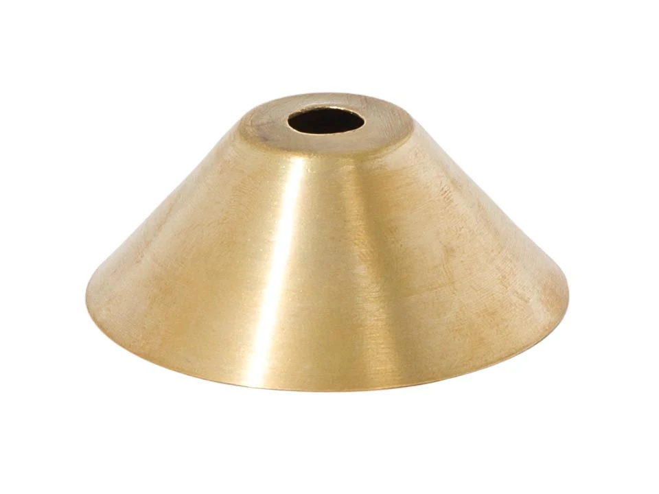 15/16 Inch Tall Unfinished Cone Shaped Stamped Brass Cup, 1/8IP Slip (11653U)