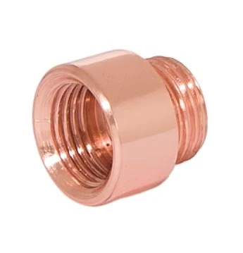 15/32 Inch Tall Short Brass Transition Coupling, 1/8FM, Polished Copper (21210C) - Image 2