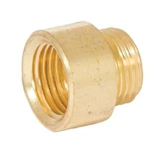 15/32 Inch Tall Unfinished Short Brass Transition Coupling, 1/8F x 1/8M (21210U) - Image 2