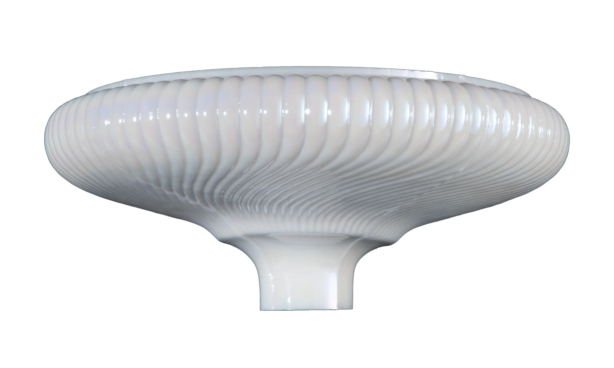 16" Opal Raised Rib Swirl Torchiere Shade w/Pearl Luster, 2-3/4 inch fitter (09092)