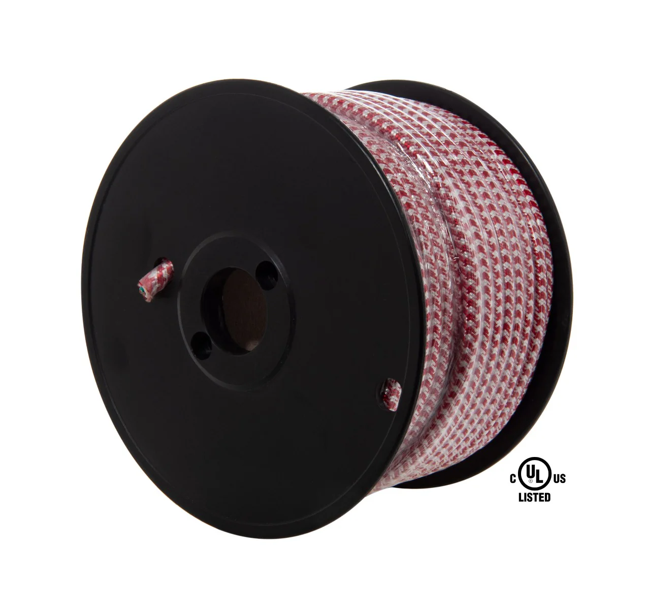 18/3 SVT-B Red and White Hounds-Tooth Pattern Rayon Covered Fabric Lamp Cord, 3-Wire, Choice of Length (46596) - Image 2