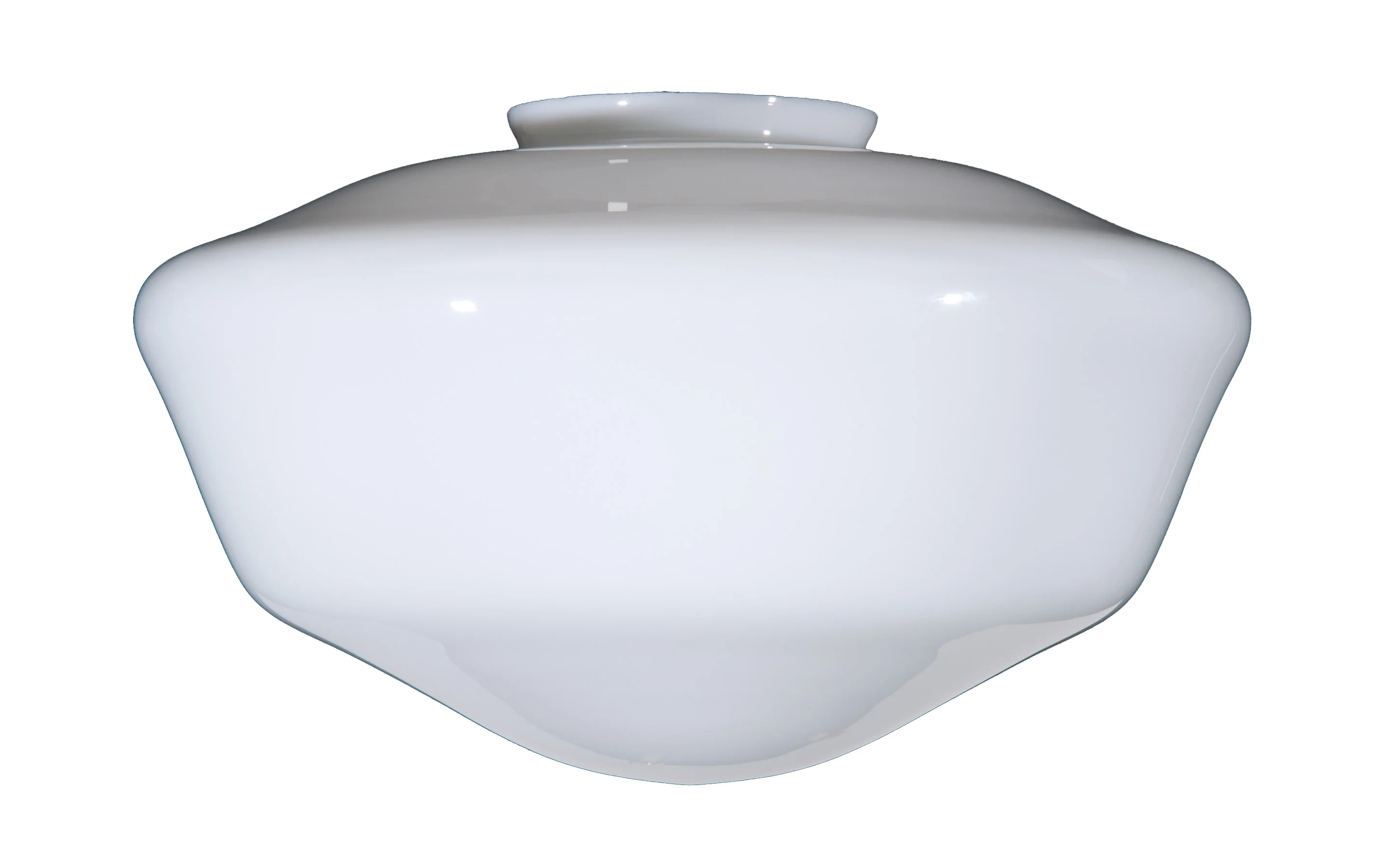 18" Opal Schoolhouse Shade, 6 inch lip fitter (08819)
