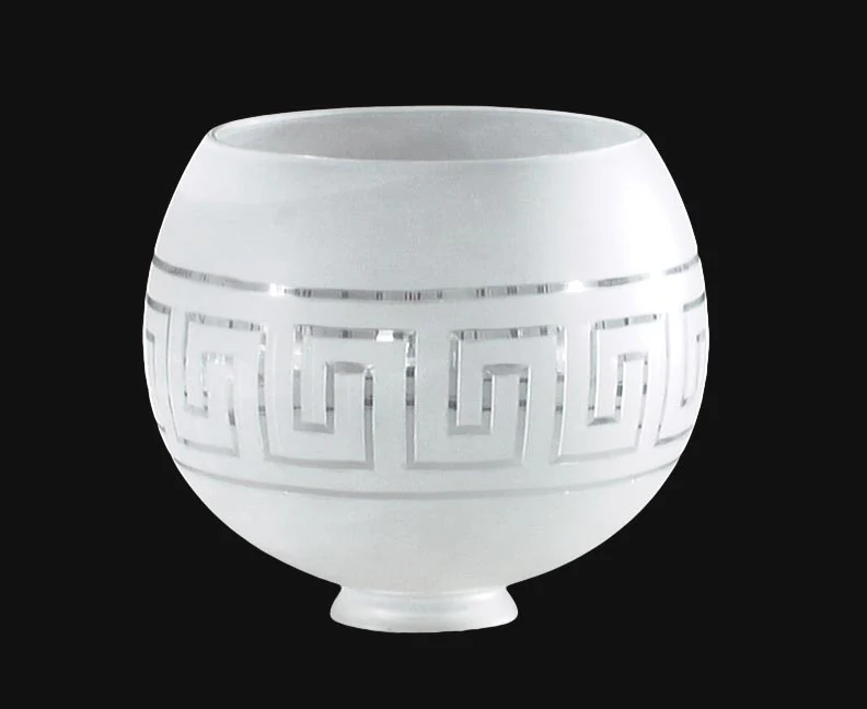 Gasolier Lamp Shade, Hand Cut Greek Key Design, 2-1/2 inch fitter (00834)