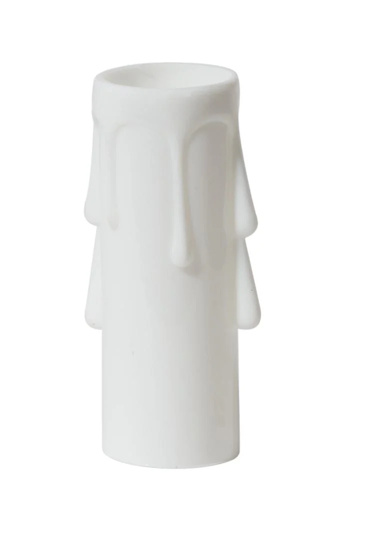 2-1/2 Inch Tall White Color Plastic Candelabra Sized Candle Cover (19801L25)