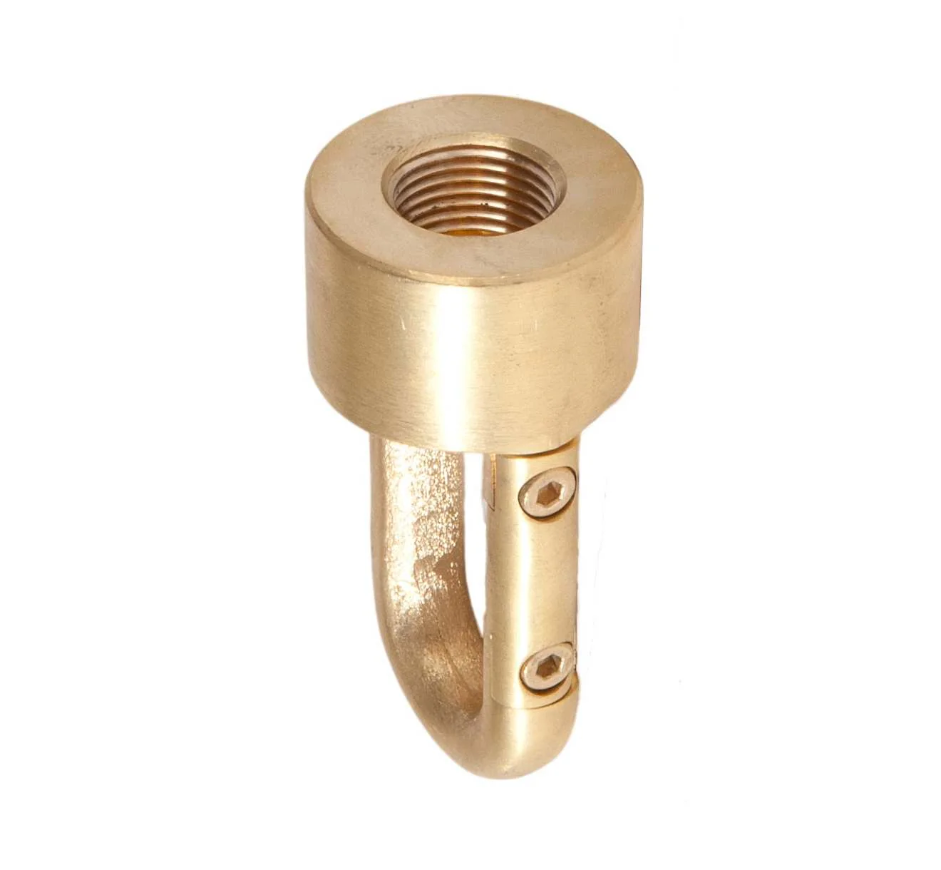 2-3/4" Tall Heavy Duty Brass Loop, 3/8F Tap, Unfinished Brass (21285U) - Image 2