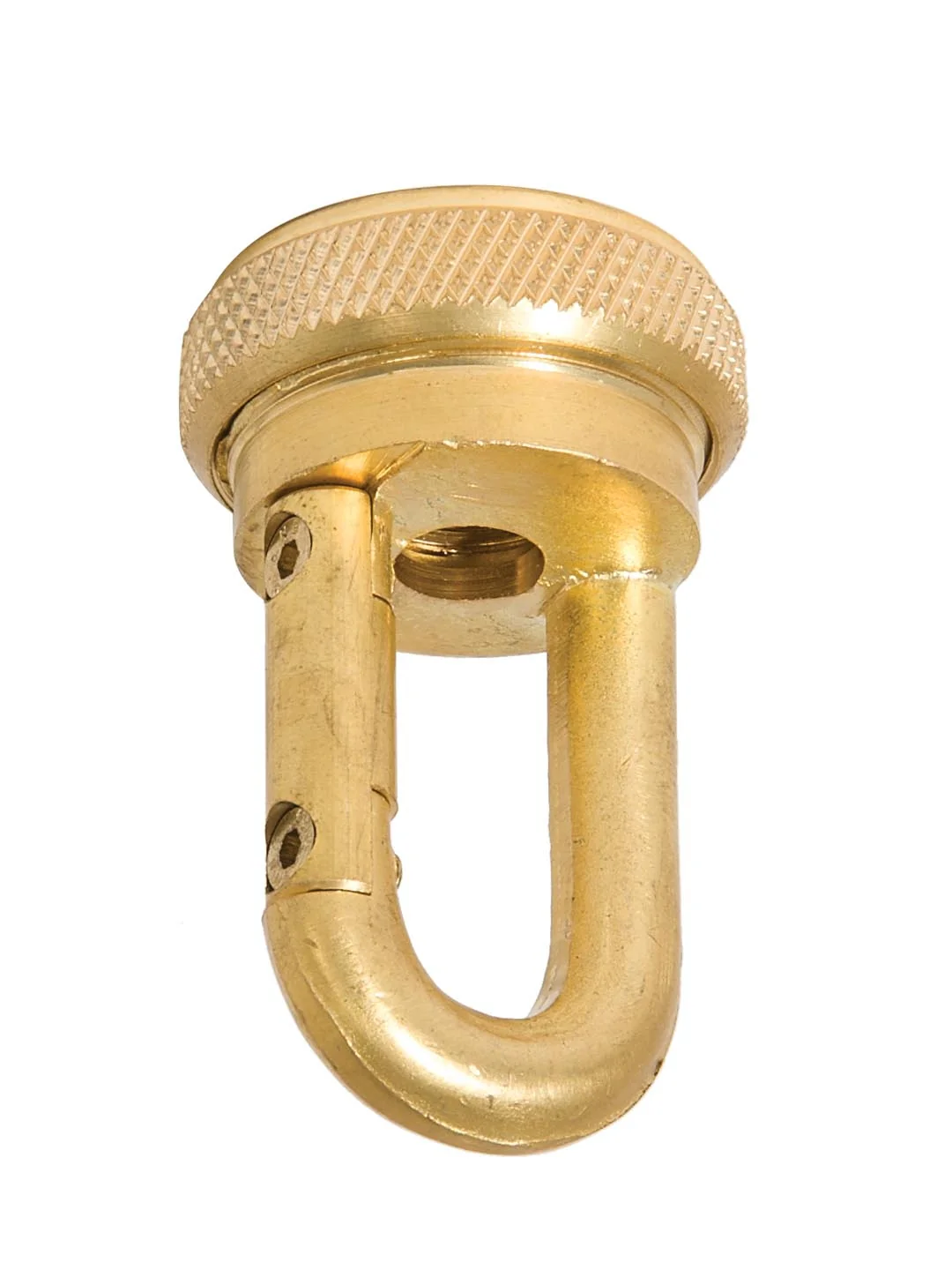 2-1/2" Tall Heavy Duty Brass Quick Screw Collar Loop, 3/8F Tap, Unfinished Brass (21246U)