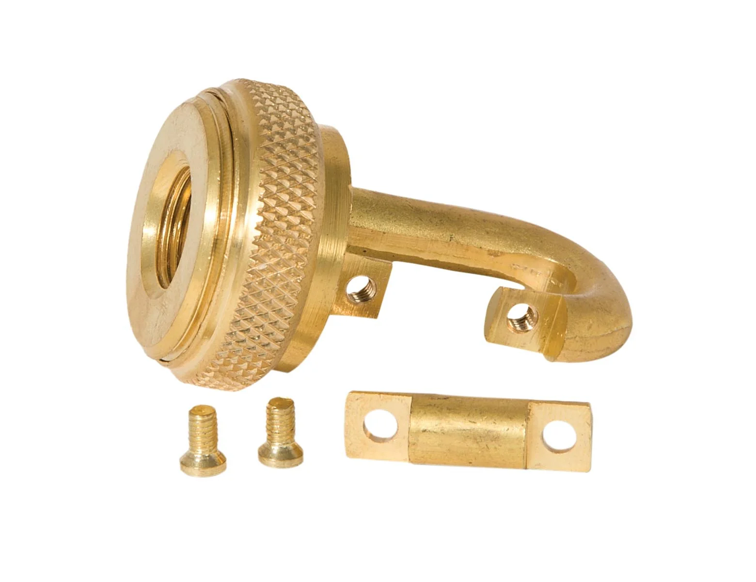 2-1/2" Tall Heavy Duty Brass Quick Screw Collar Loop, 3/8F Tap, Unfinished Brass (21246U) - Image 2