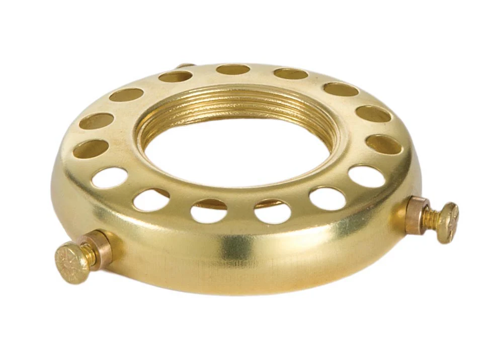 2 1/4" Fitter, Brass Screw-on, Uno-type Shade Holder with EYELETS for Set Screws (10786EU)