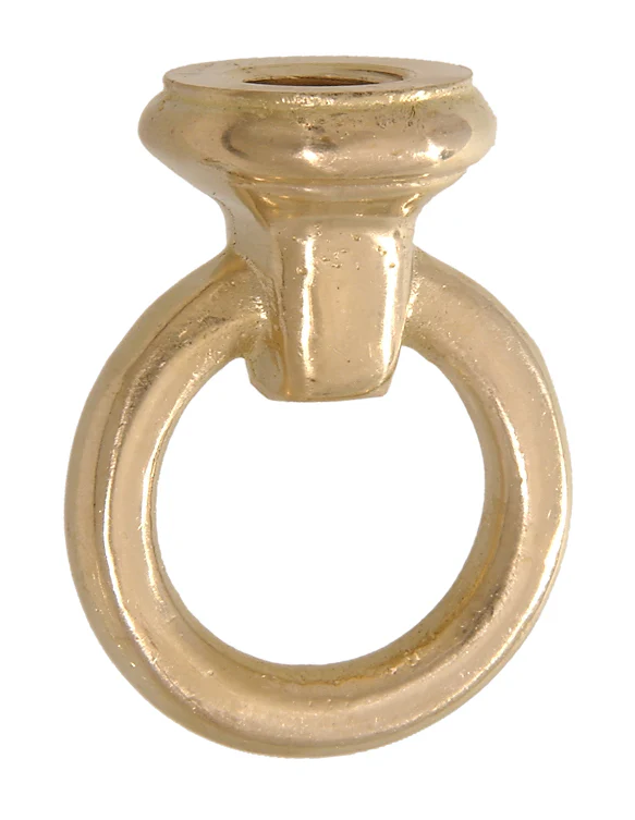 2-1/8" Tall Heavy Cast Brass Loop with wire way, 1-5/8" diameter, tap 1/4F (1/2" diameter), unfinished (20848U)