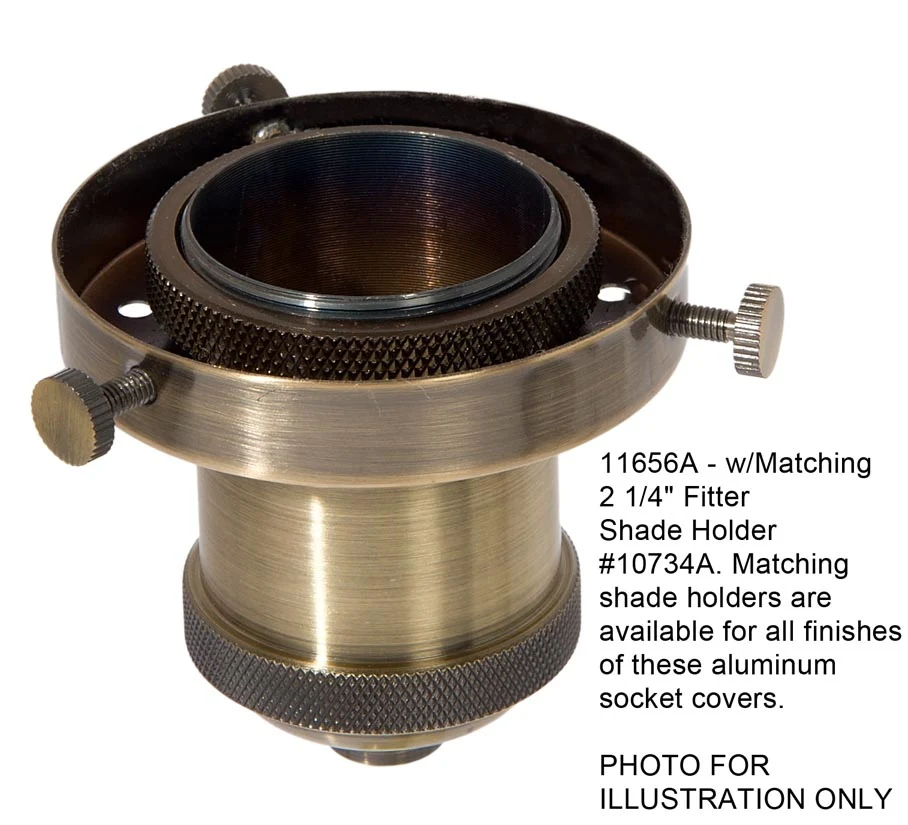 2-11/16" Tall Aluminum Socket Cover, 1.7" ID, 1/8F, Polished Nickel (11656N) - Image 2