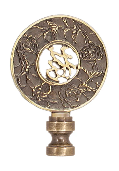 2-13/16" Tall Antique Brass Oriental Finial 1/4-27F Tap (11167A)