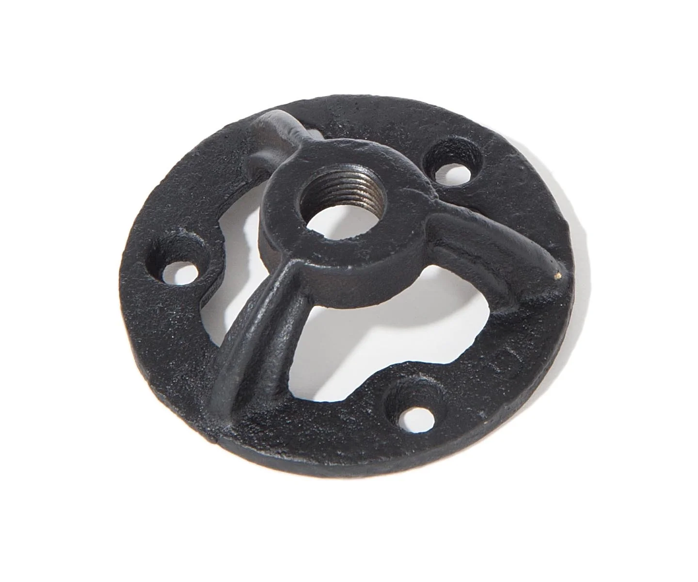 2-3/4 Inch Diameter Satin Black Finish Cast Iron Mounting Bracket, 1/4F (21276BK)