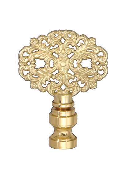 2-3/8" Tall Die Cast Finial Tap 1/4-27F Polished & Lacquered (11129)