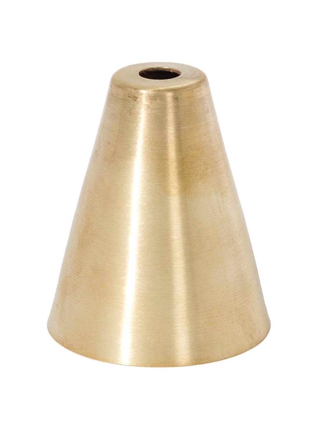2-3/8 Inch Tall Unfinished Cone Shaped Stamped Brass Socket Cup, Candelabra Size, 1/8 IP (11655U)
